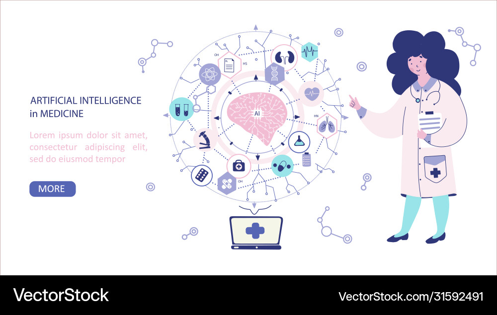 Artificial intelligence medicine concept Vector Image