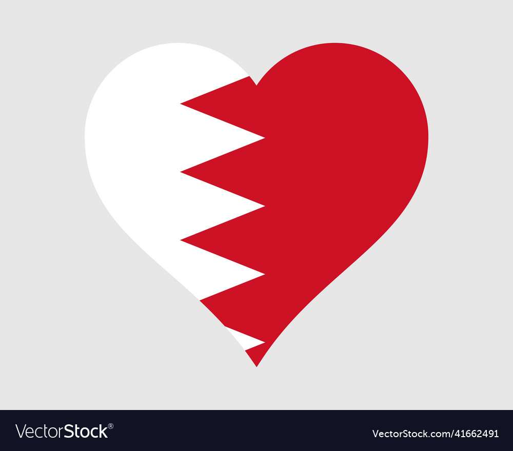 Bahrain heart flag Royalty Free Vector Image - VectorStock