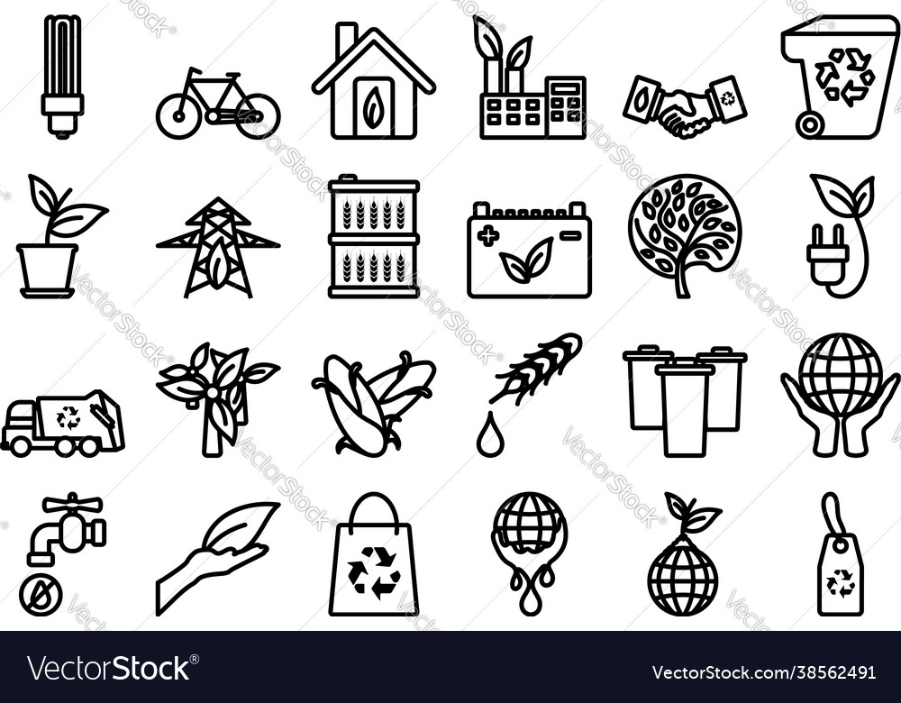 Ecology icon set Royalty Free Vector Image - VectorStock