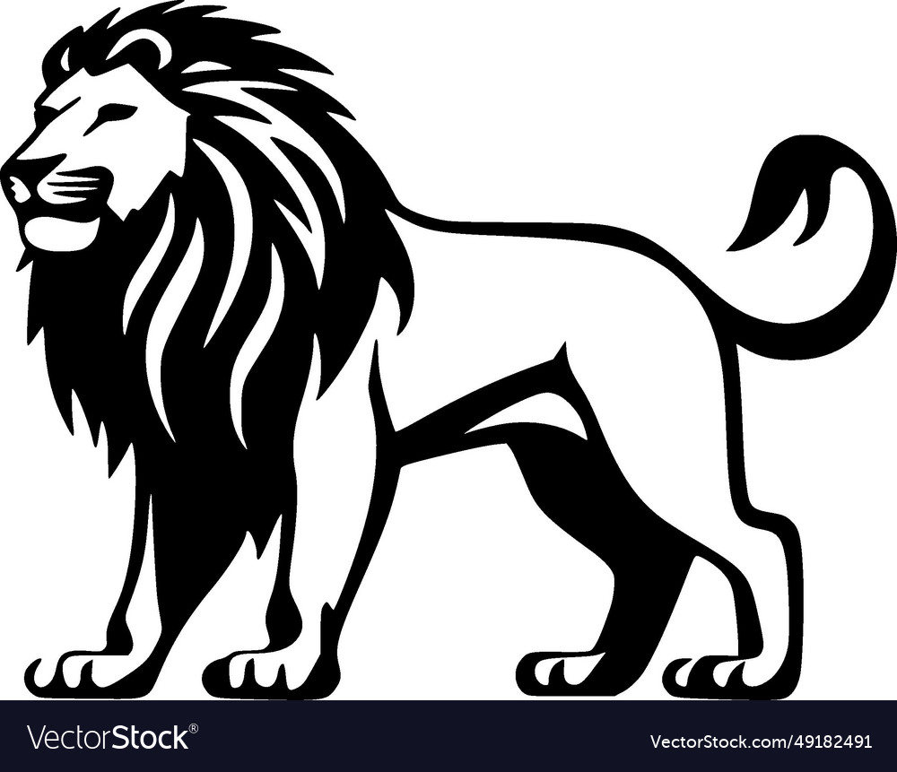 Lion - black and white isolated icon