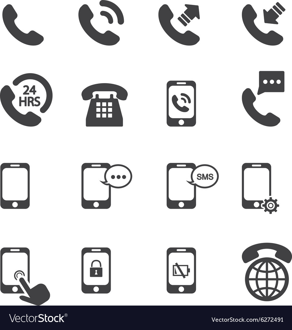 Phone icon set Royalty Free Vector Image - VectorStock