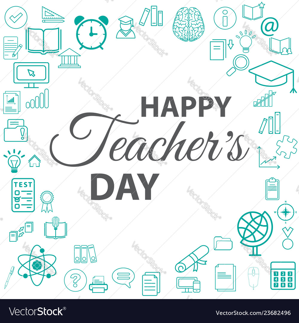 Banner or poster for happy teacher day Royalty Free Vector