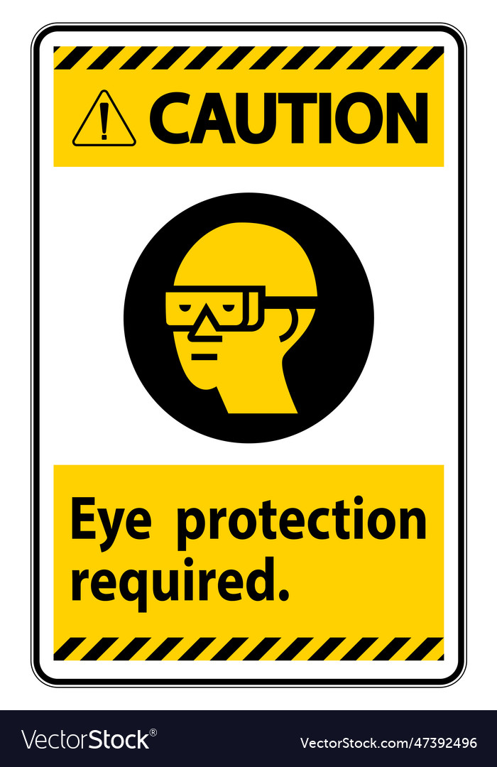 Caution sign eye protection required symbol Vector Image