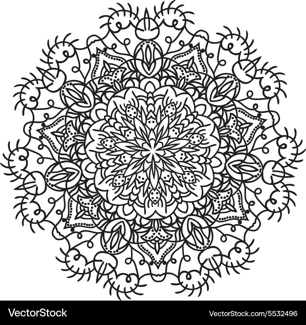 Hand drawing entangle mandala element Royalty Free Vector