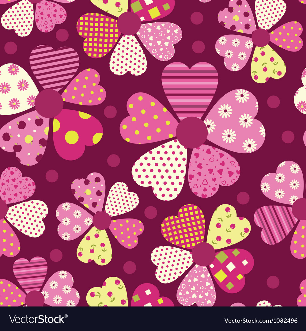 Heart flower pattern Royalty Free Vector Image