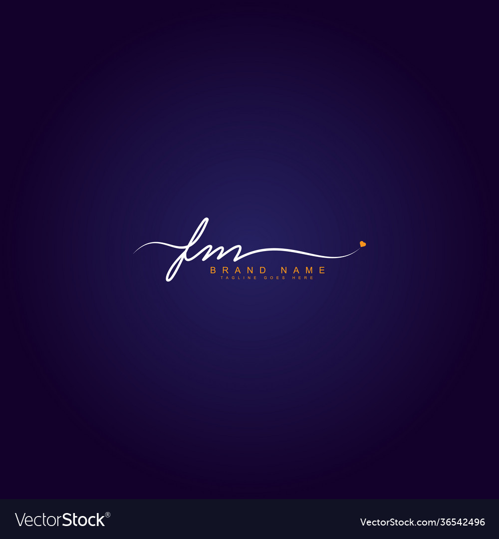 Initial letter fm logo - handwritten signature