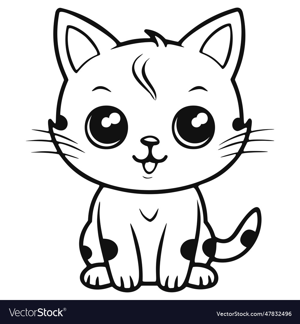 Kawaii kitten coloring pages 