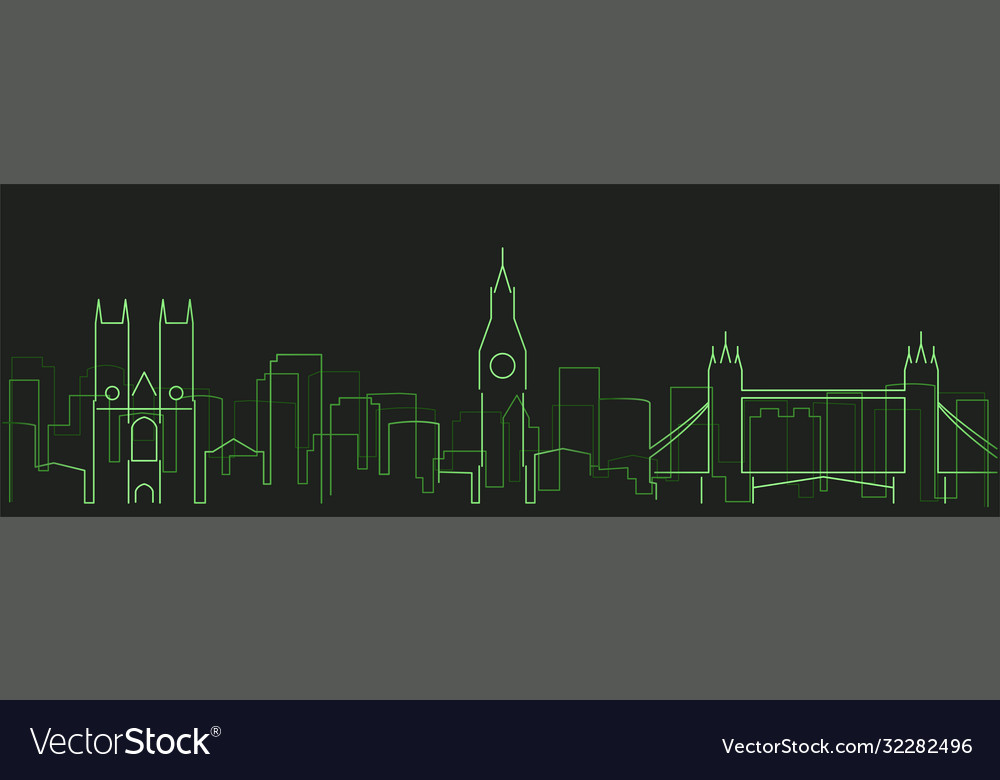 London futurist technology light trace skyline Vector Image