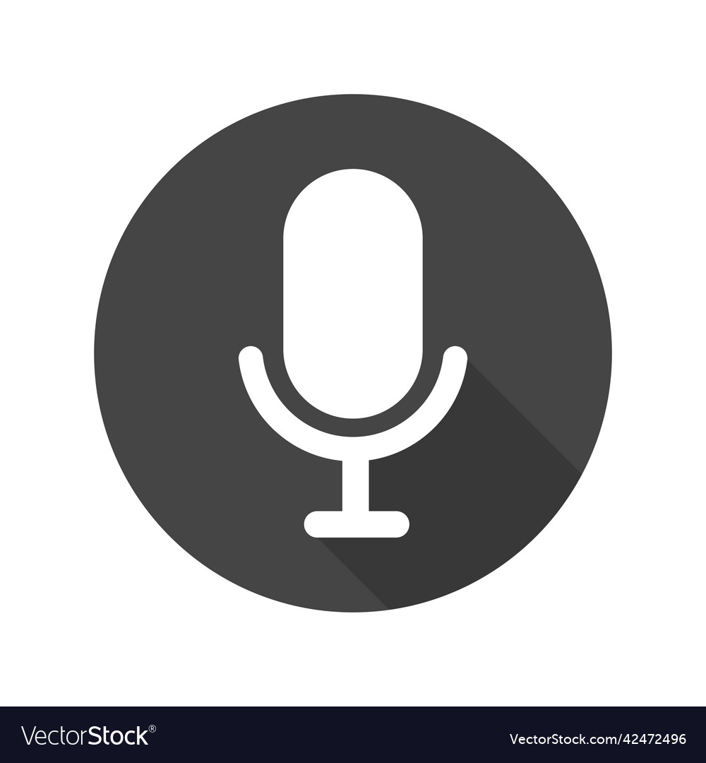 Modern microphone icon in black Royalty Free Vector Image