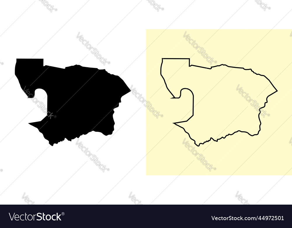 Battambang map cambodia asia filled and outline Vector Image