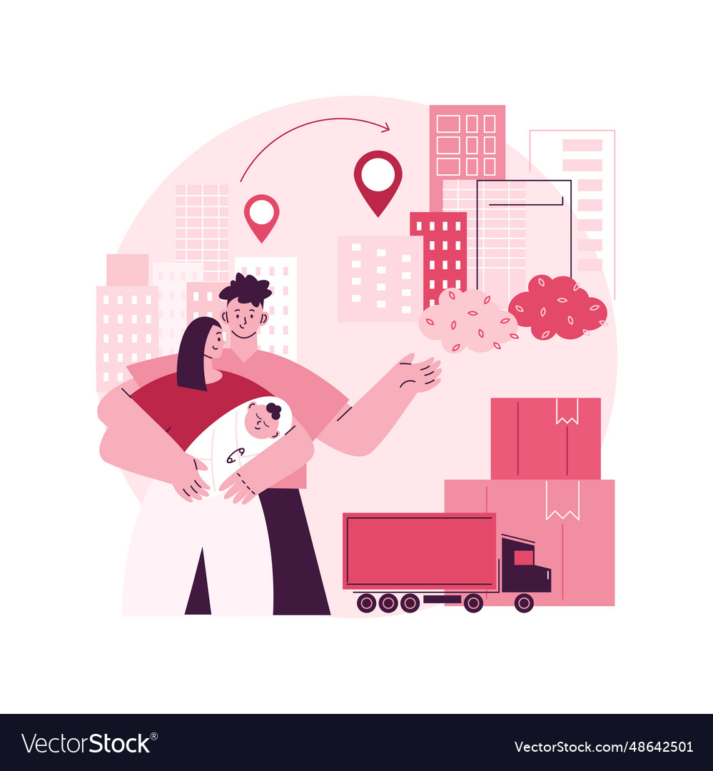 Interurban migration abstract concept Royalty Free Vector