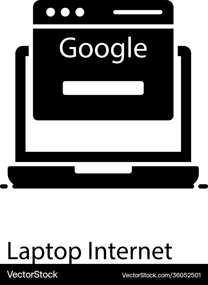 Laptop internet Royalty Free Vector Image - VectorStock