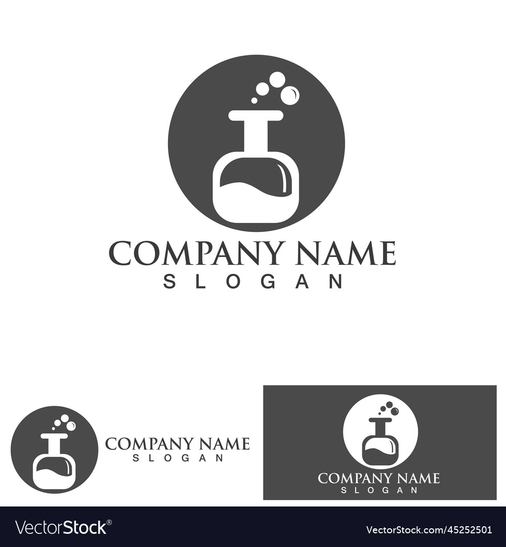 Medical Lab Logo Template Design Emblem Royalty Free Vector