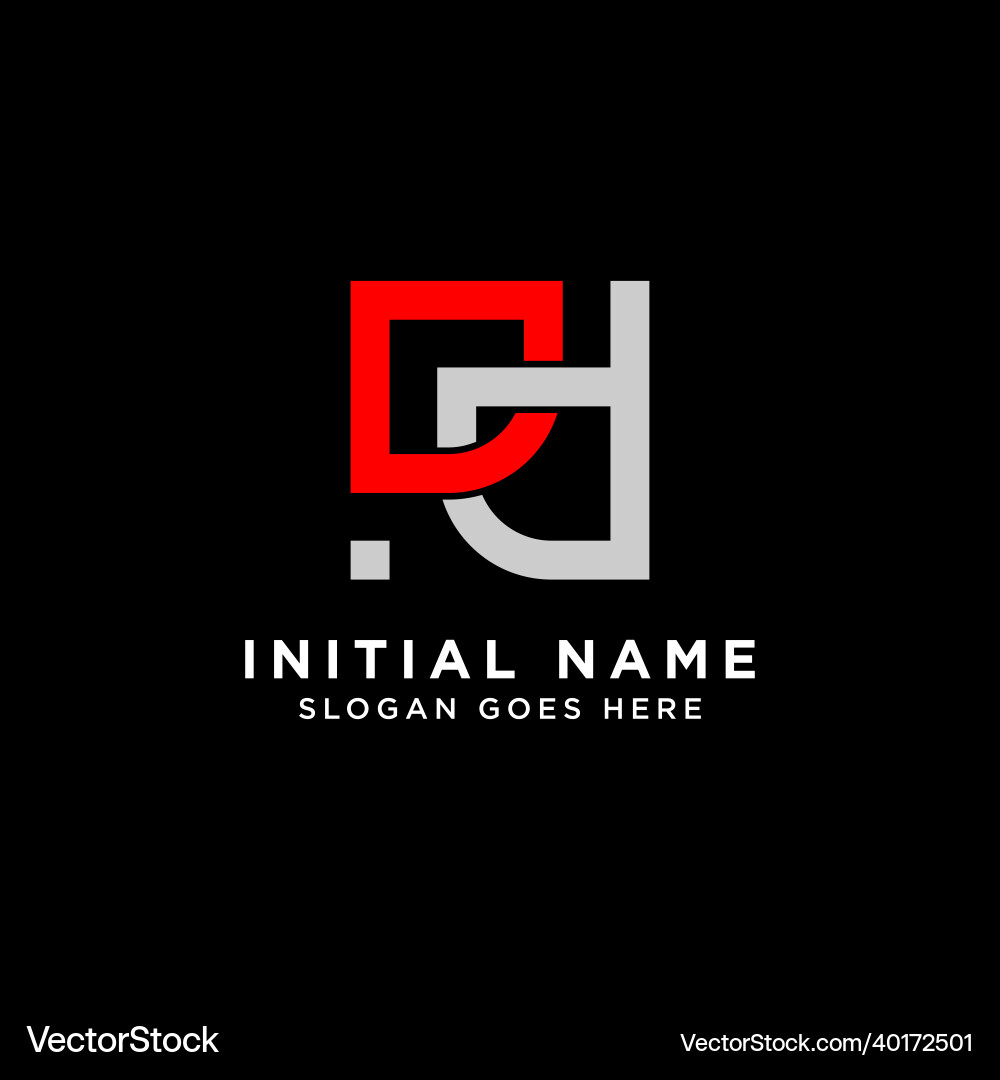 Monogram letter dd logo design simple initial Vector Image