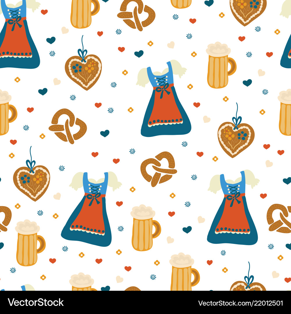 Oktoberfest seamless pattern Royalty Free Vector Image