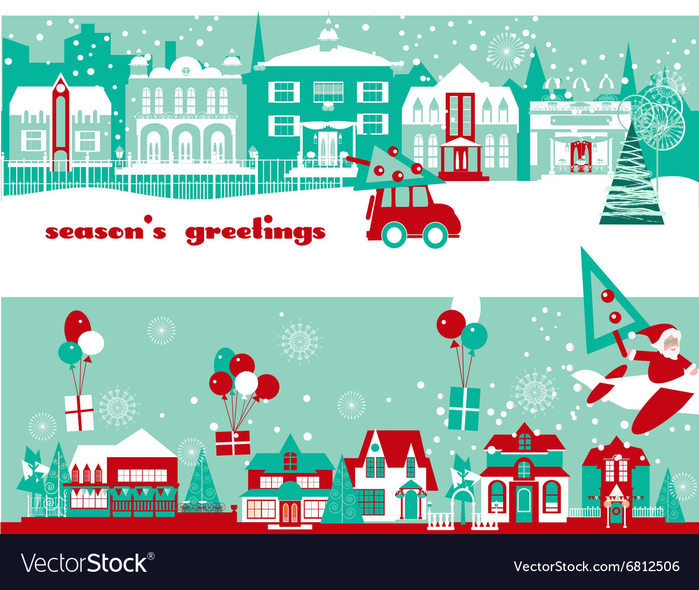 Christmas and new year greeting card template Vector Image