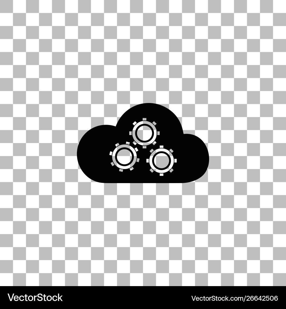 Cloud storage preferences icon flat Royalty Free Vector