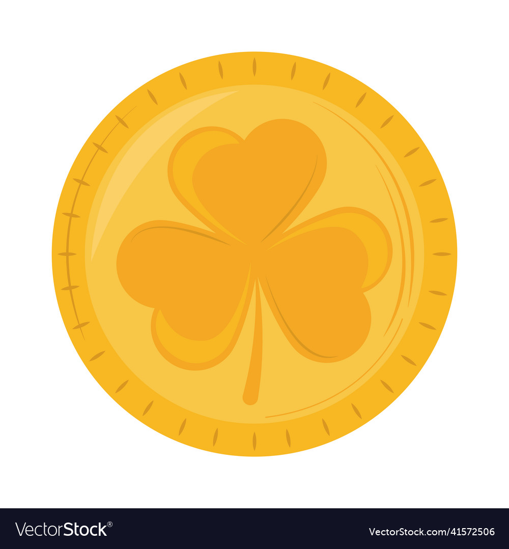 Gold coin clover Royalty Free Vector Image - VectorStock