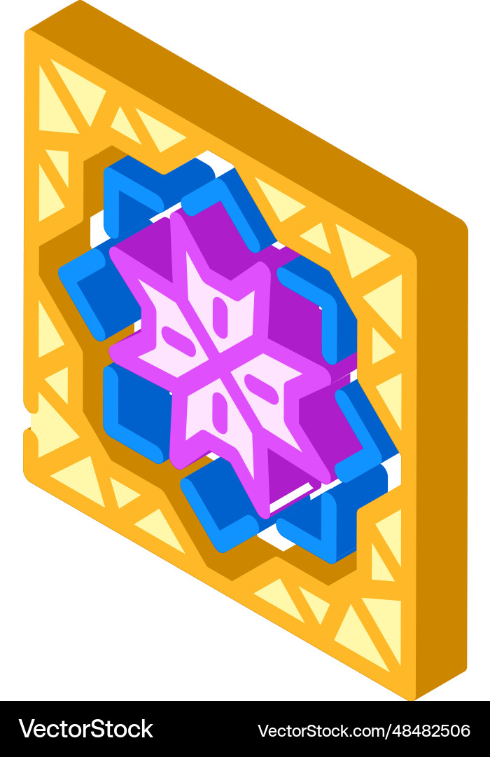 Islamic geometric pattern isometric icon Vector Image