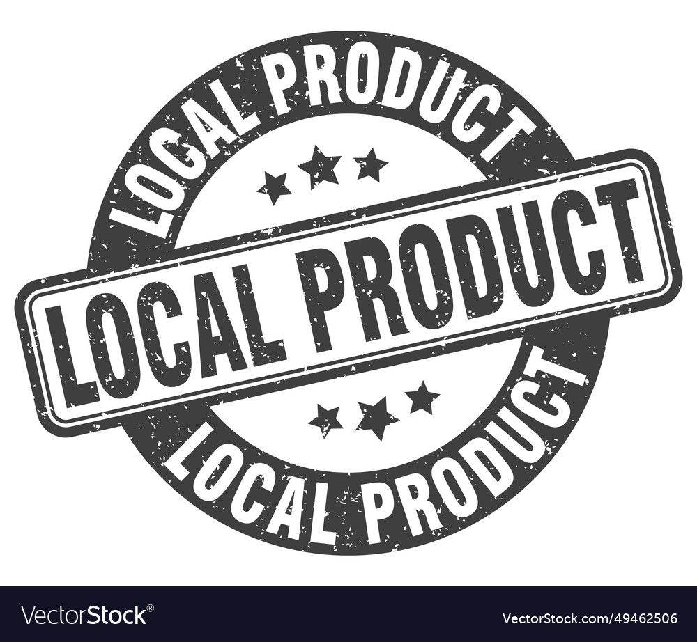 Local product stamp label round