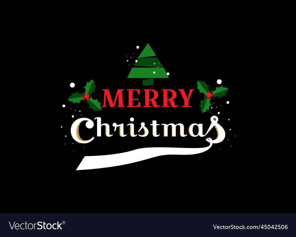 Merry christmas word lettering design Royalty Free Vector