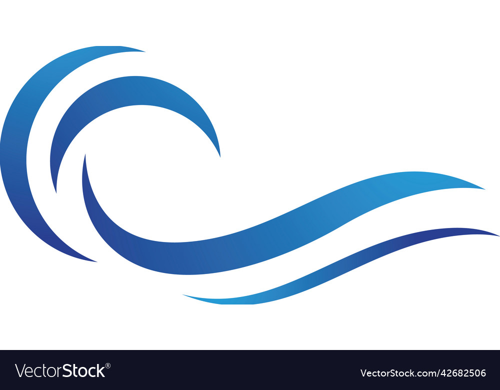 Water wave icon design Royalty Free Vector Image