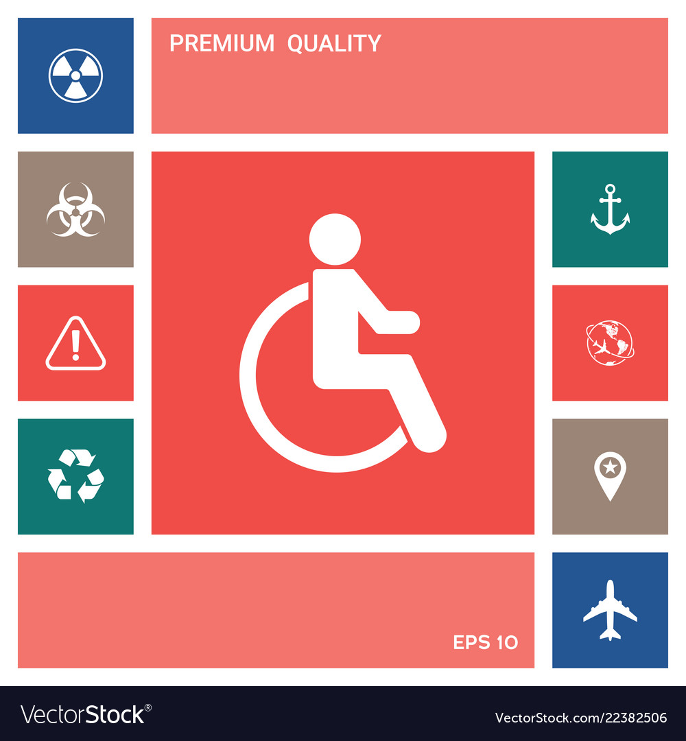 Wheelchair handicap icon elements for your Vector Image