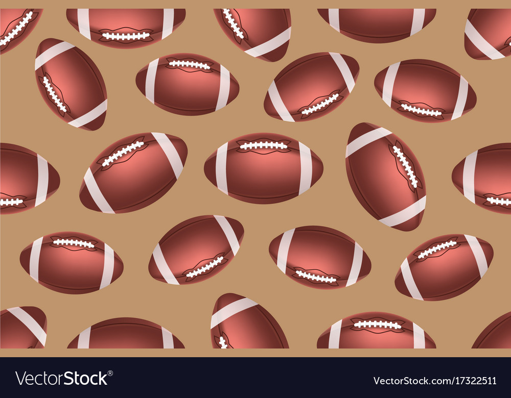 American football ball seamless pattern Royalty Free Vector