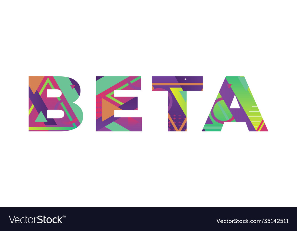 beta-concept-retro-colorful-word-art-royalty-free-vector