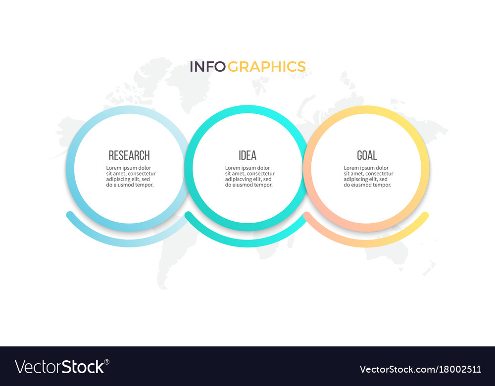 business process timeline infographics with 3 vector image