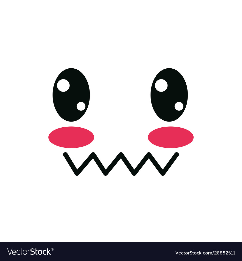 Isolated Kawaii Scared Face Cartoon Vector Design Stock Vector