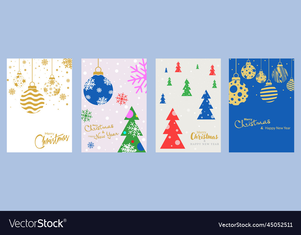 Merry christmas and happy new year template Vector Image