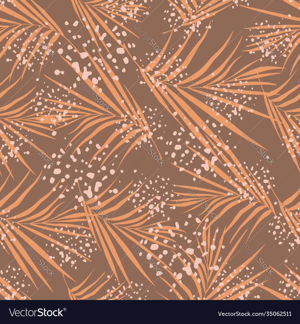 Random seamless autumn pattern with fern leaf