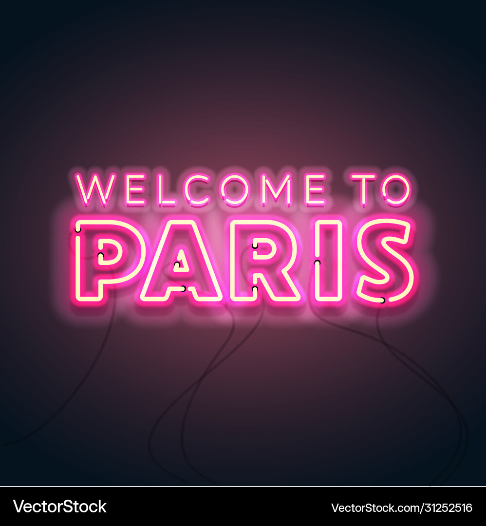 Abstract to paris neon glow Royalty Free Vector