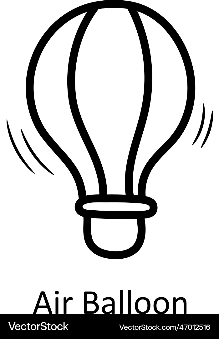 Air balloon outline icon design Royalty Free Vector Image