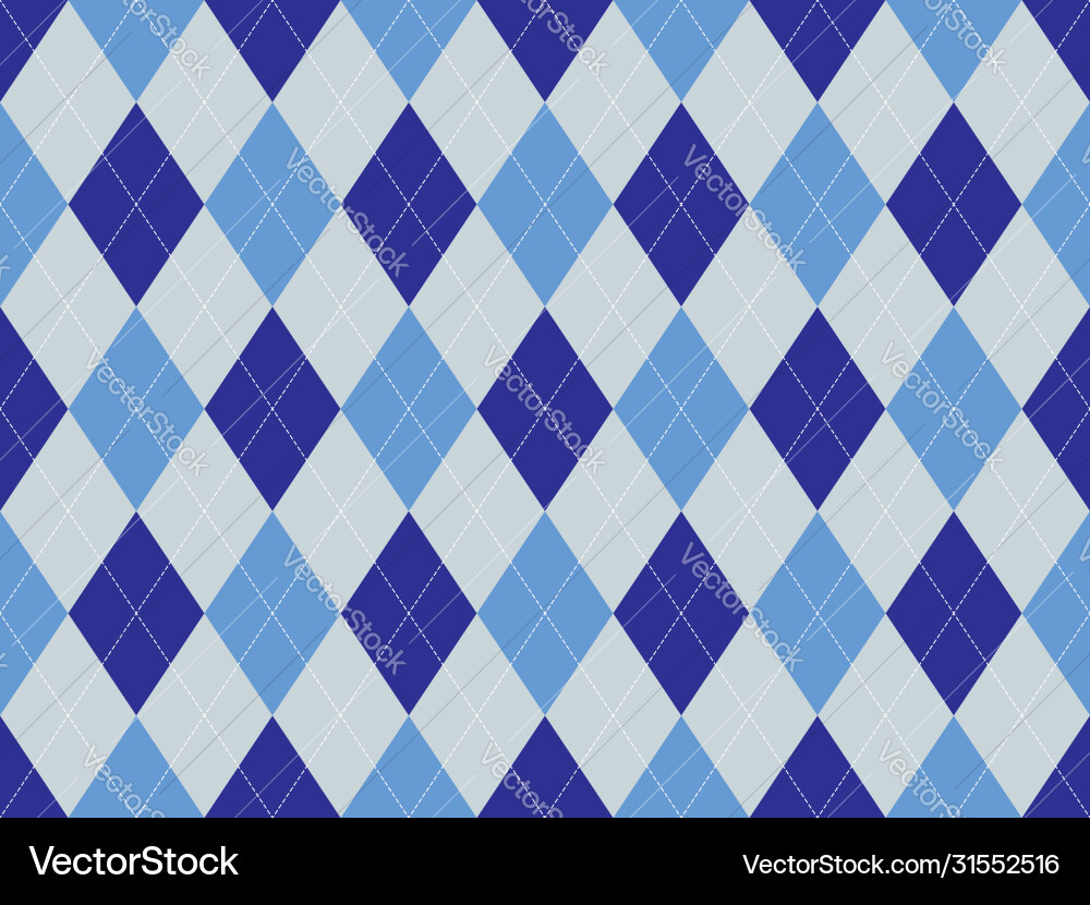 Argyle pattern seamless fabric texture background Vector Image