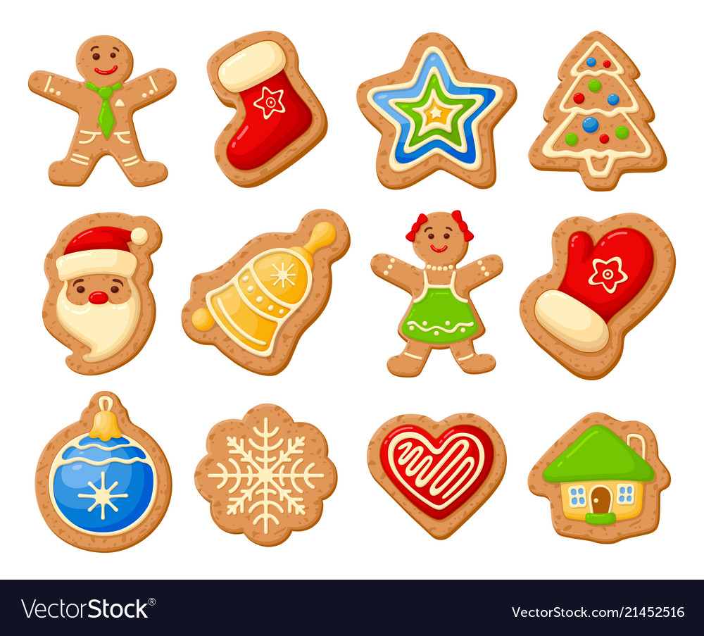 Christmas gingerbread set Royalty Free Vector Image