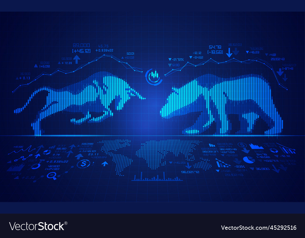 Concept of stock market exchange graphic bull Vector Image