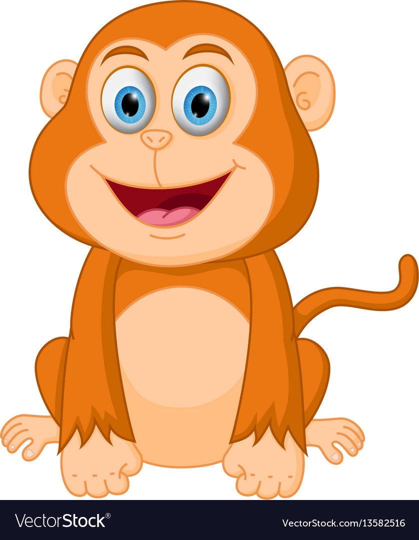 Cute monkey cartoon Royalty Free Vector Image - VectorStock