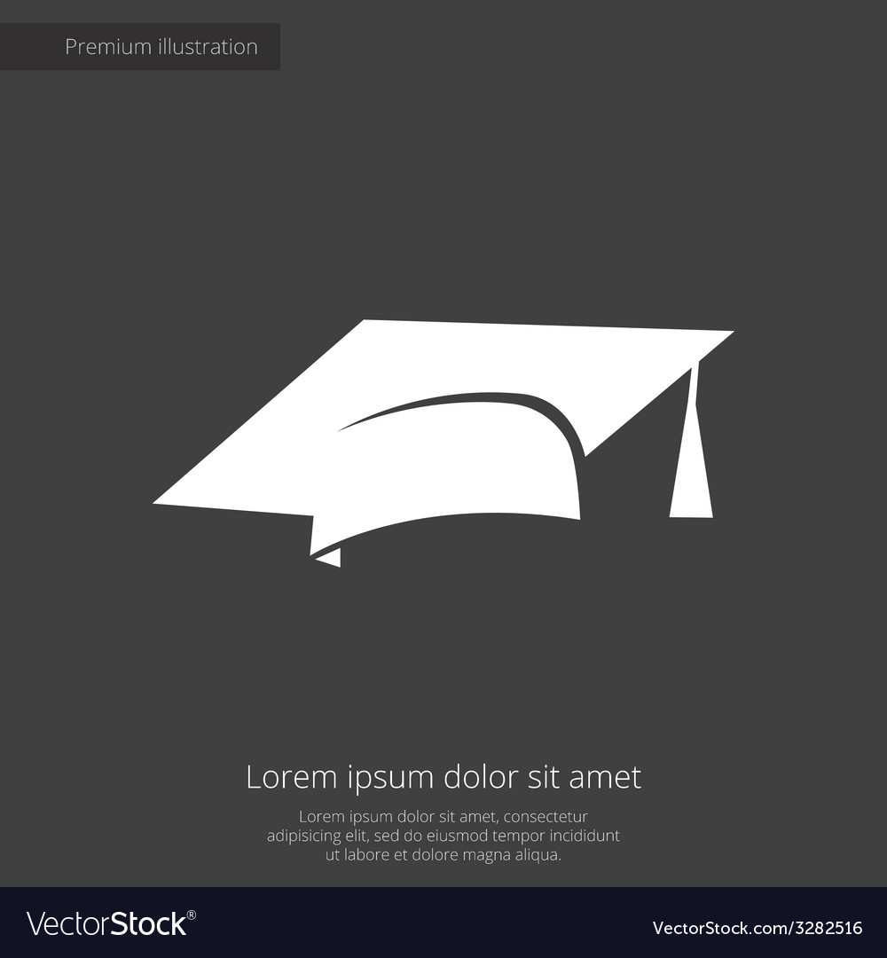 Education premium icon white on dark background Vector Image