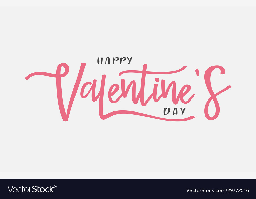 Happy valentine day typographie mit handschriftlich