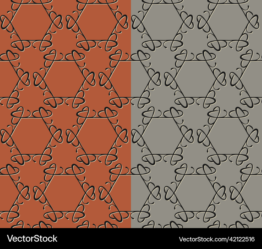 Hexagon abstract decorative seamless pattern hand Vector Image