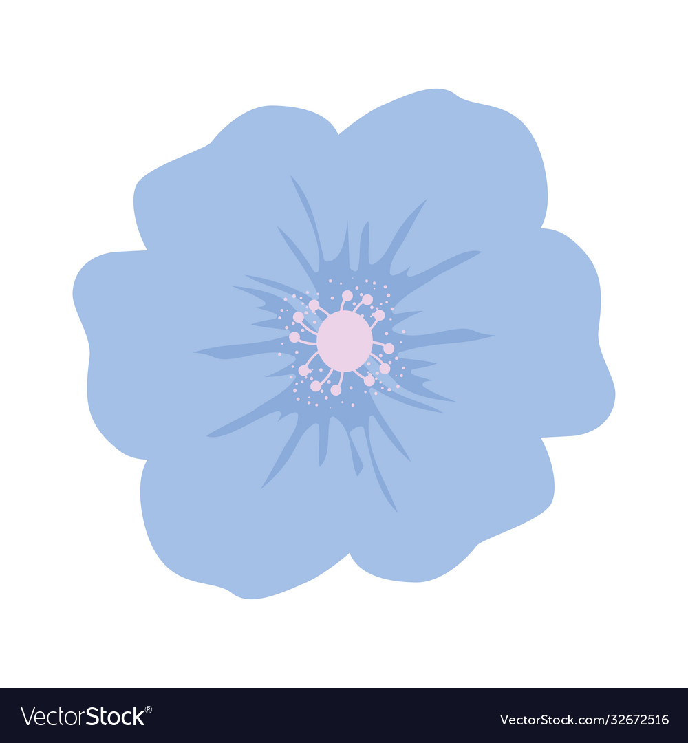 Isolated blue flower design Royalty Free Vector Image