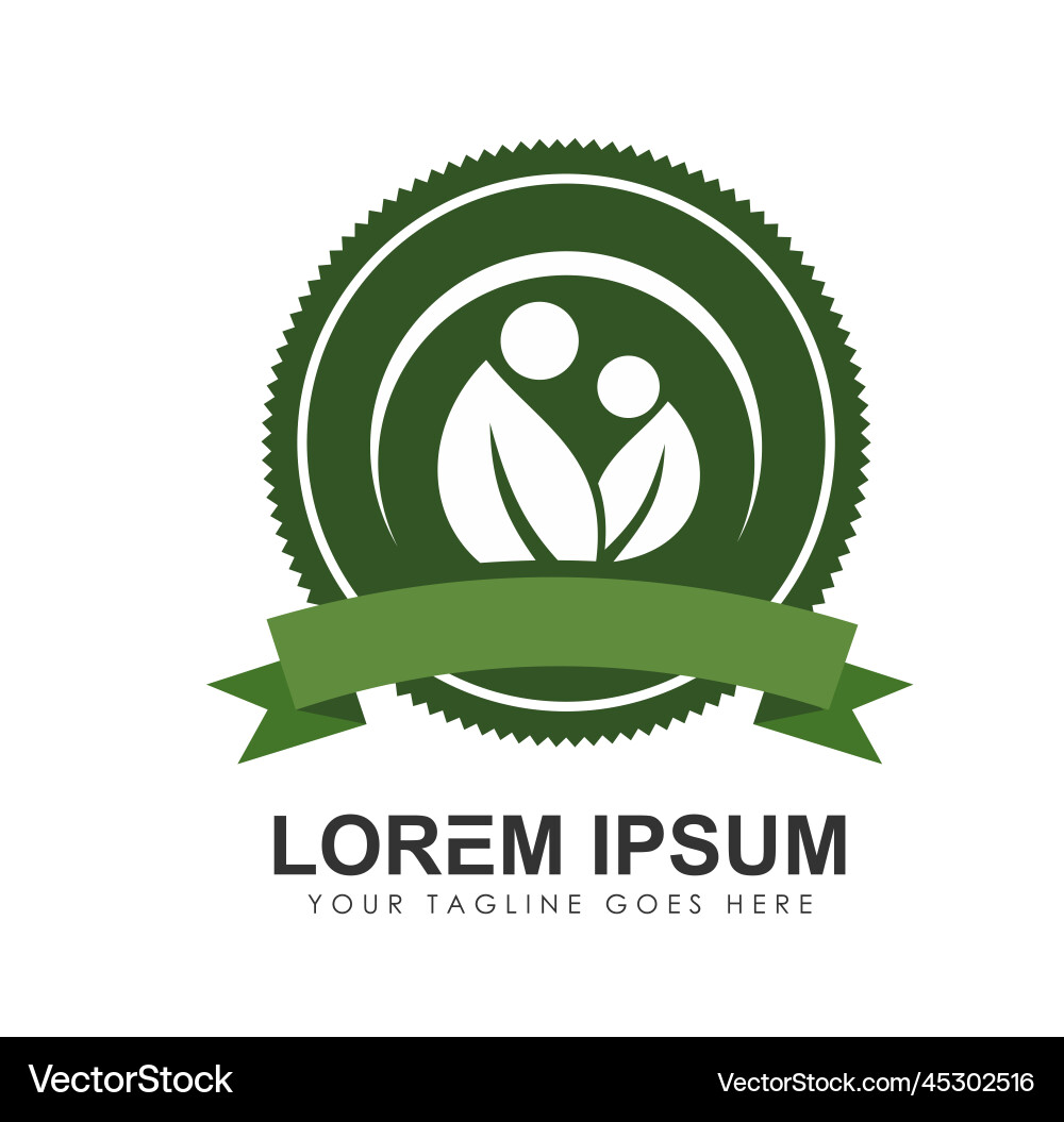 People leaf logo icon Royalty Free Vector Image