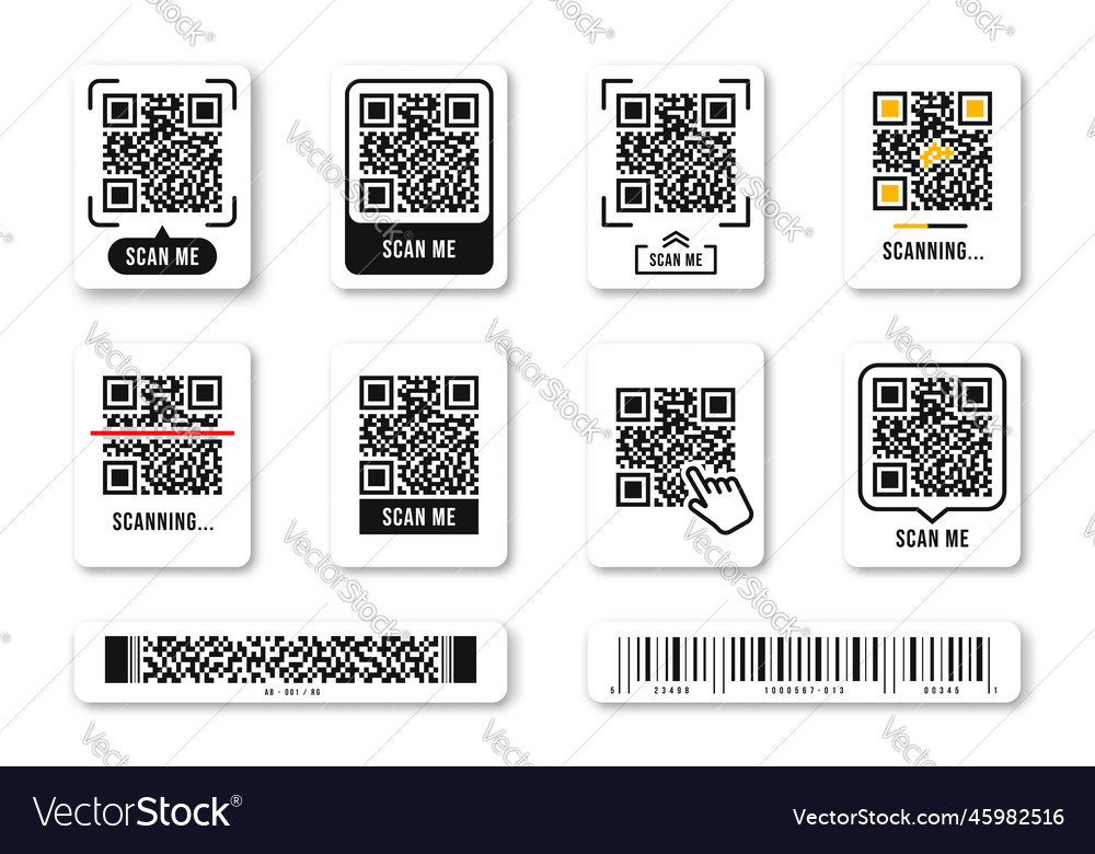 Qr Code Quick Response Templates Royalty Free Vector Image