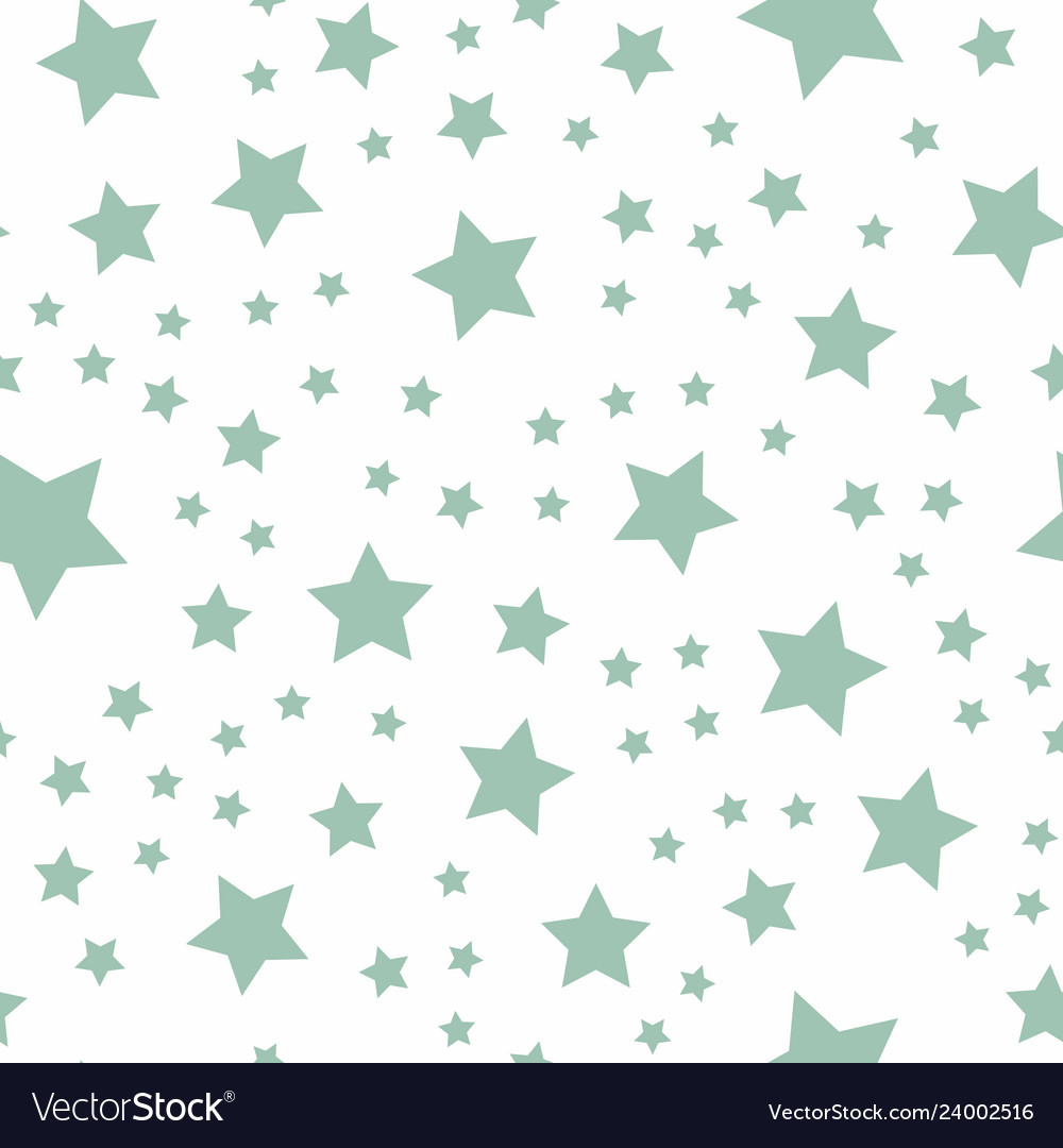 Seamless green pastel stars pattern Royalty Free Vector