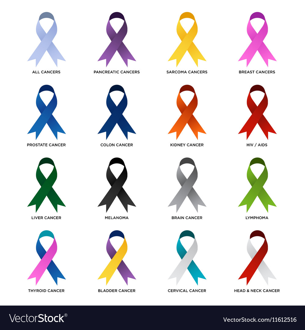 Set of awareness ribbons Royalty Free Vector Image