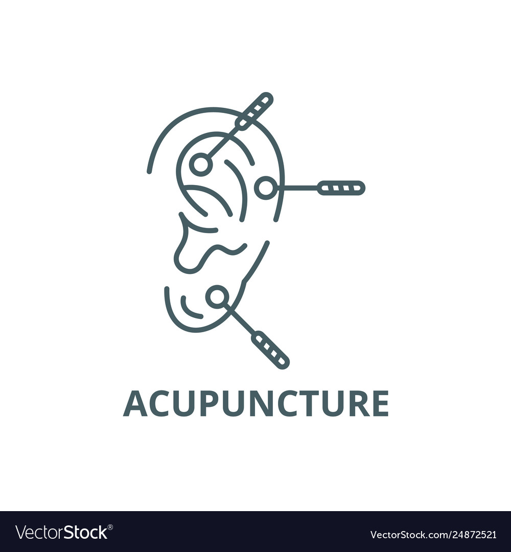 Acupuncture line icon outline Royalty Free Vector Image