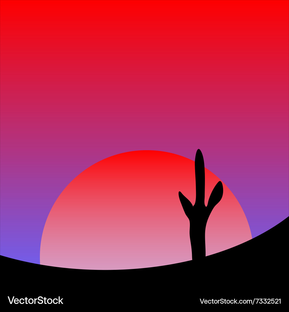 Desert sunset Royalty Free Vector Image - VectorStock