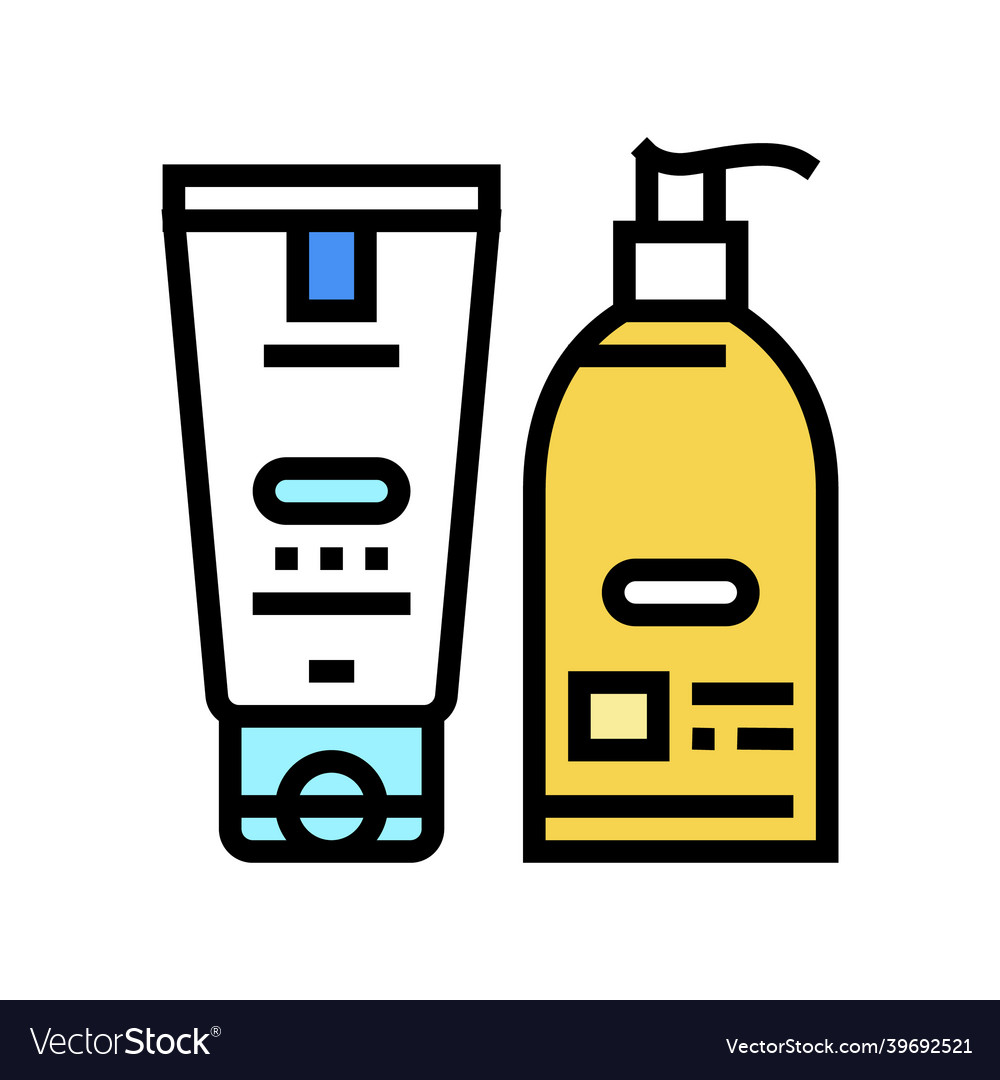 Hand cream and lotion packaging color icon Vector Image